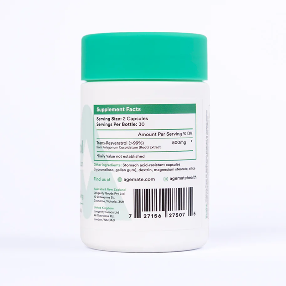 Resveratrol Supplement for DNA Repair (60 x 250mg Capsules) - Image 2
