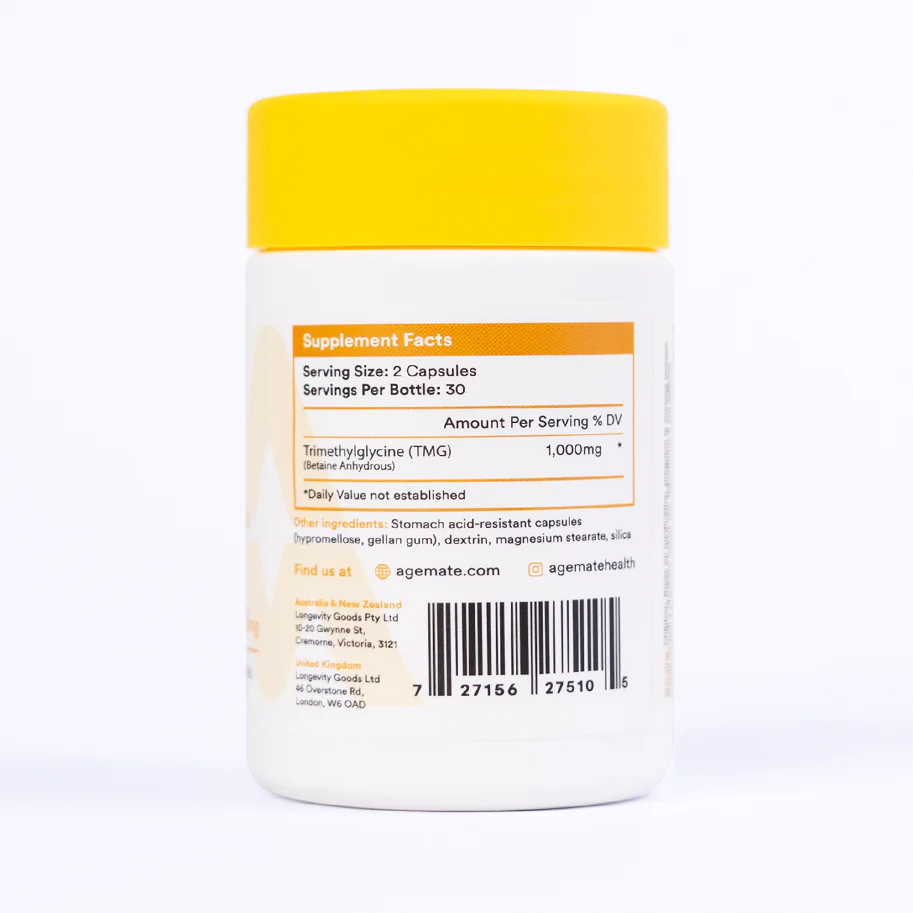 TMG (Betaine) for Methyl Donation (60 x 500mg Capsules) - Image 2
